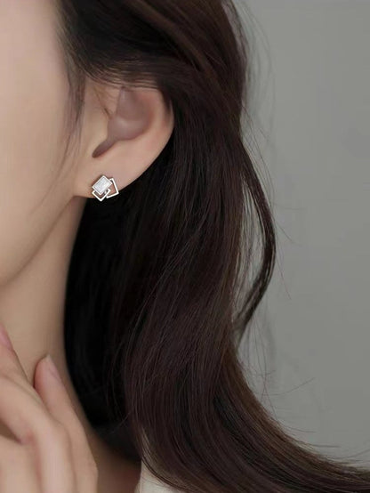 925 Sterling Silver earrings, Opal ear stud, Delicate earrings, Gifts for Her.