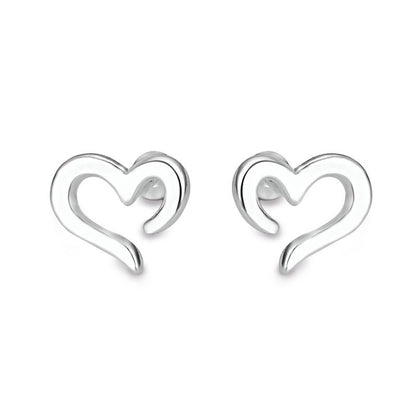 99.9% Sterling Silver ear stud, Love earrings, Silver earrings, Creative Gifts.