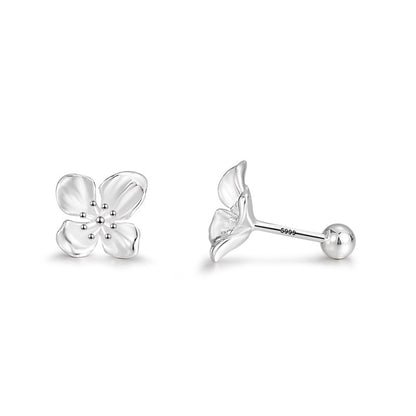 Floral earrings, Lily ear stud, 99.9% Sterling Silver,  Elegant earrings