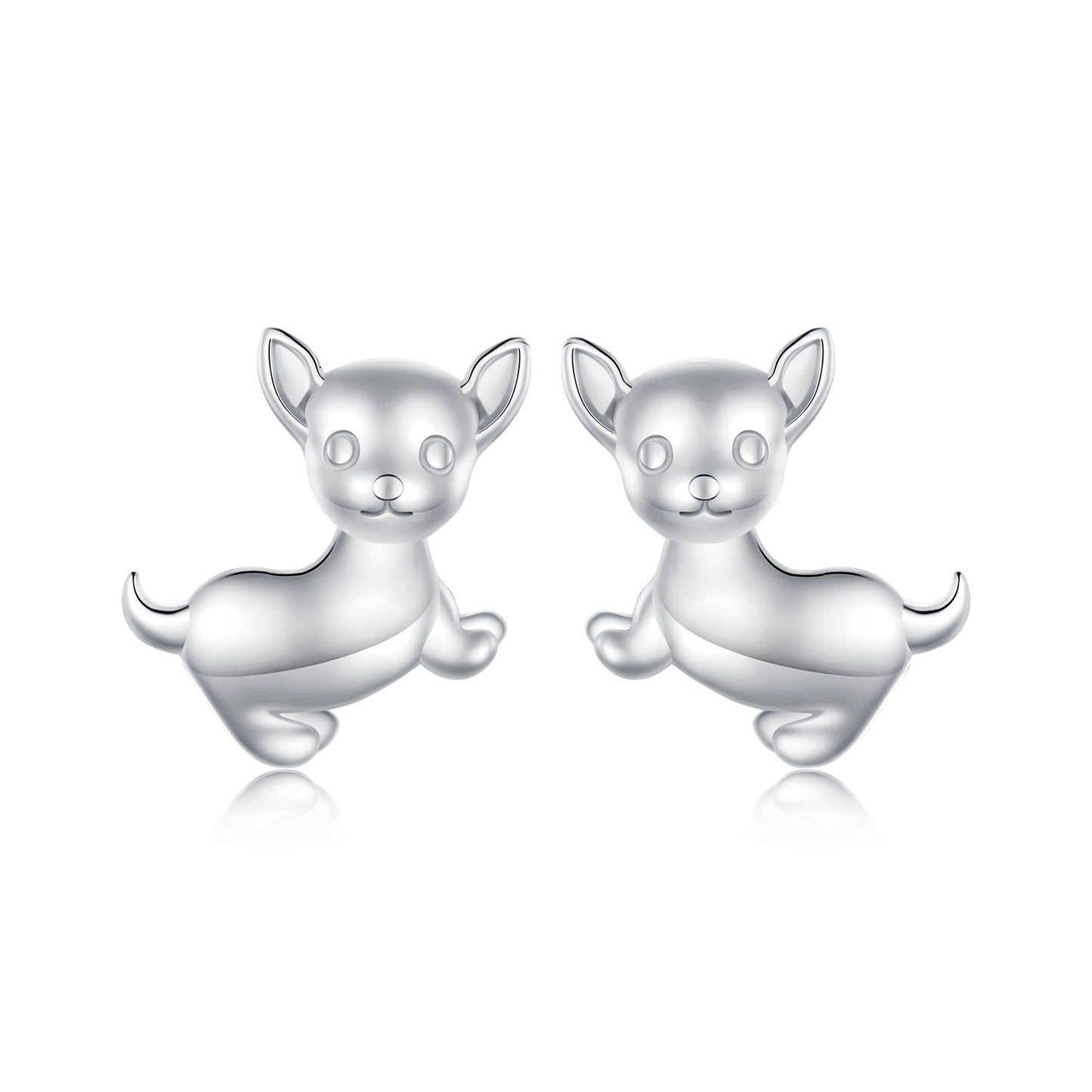 Chihuahua earrings,  92.5% Sterling Silver,  Cute dog ear stud