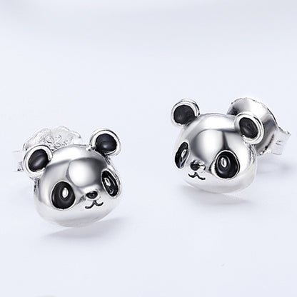 Panda earrings,  92.5% Sterling Silver,  Loveliness ear stud