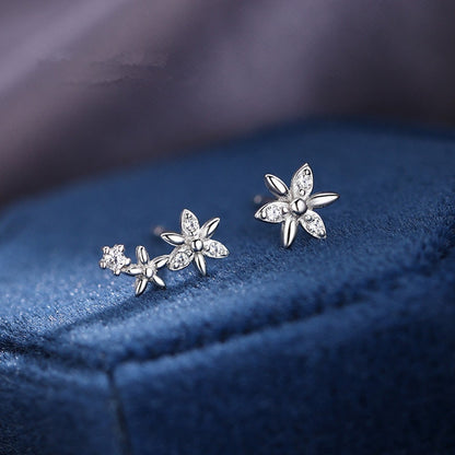 925 Sterling Silver earrings, Niche design earrings, Delicate earrings, Floral earrings