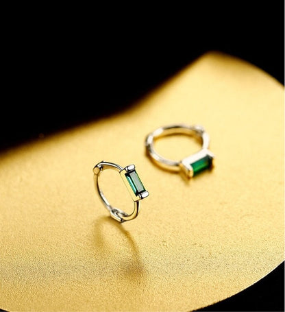 925 Sterling Silver earrings, Emerald earrings, Wedding earrings, Gifts for Her.