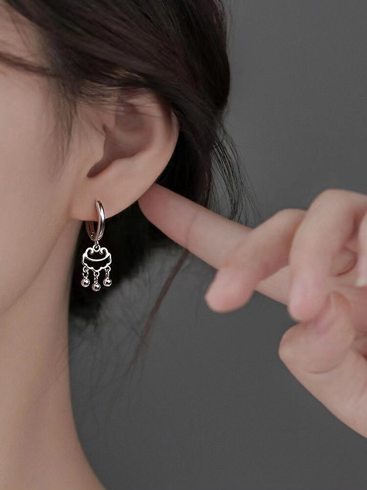 925 Sterling Silver earrings, Lock shape earrings, Wedding earrings, Gifts for Her.