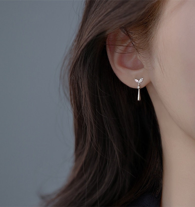 925 Sterling Silver earrings, Diamond earrings, Wedding earrings