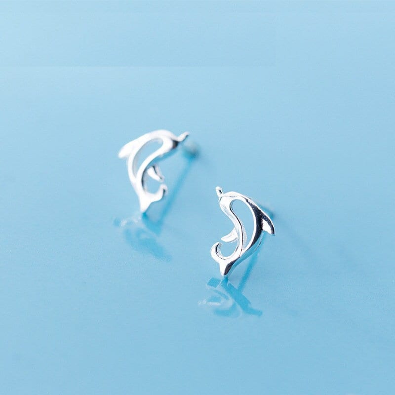 925 Sterling Silver earrings, Dolphin earrings, Wedding earrings