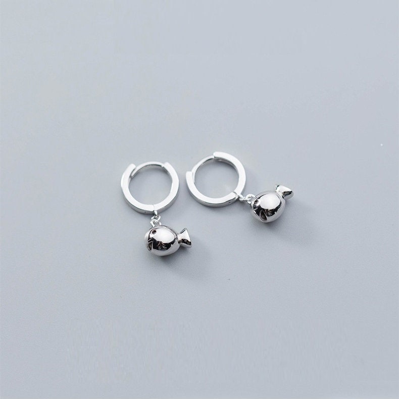 925 Sterling Silver earrings, lovely fish ear clip, Wedding earrings