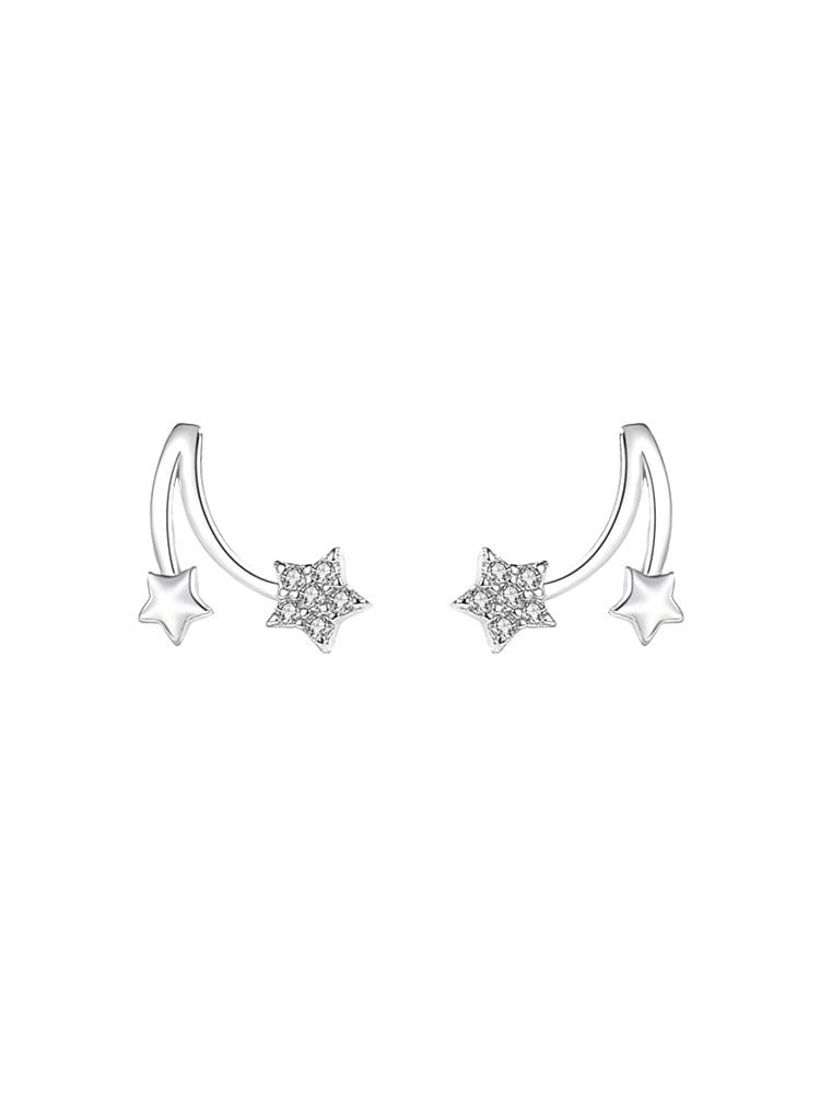 Boucles d'oreilles en argent sterling 925, clous d'oreilles étoiles, boucles d'oreilles délicates, cadeaux pour elle.