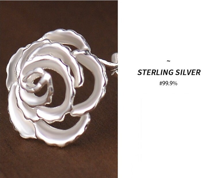 Boucles d’oreilles Silver Sterling 99,9%, clous d’oreilles floraux, boucles d’oreilles délicates, cadeaux pour elle.