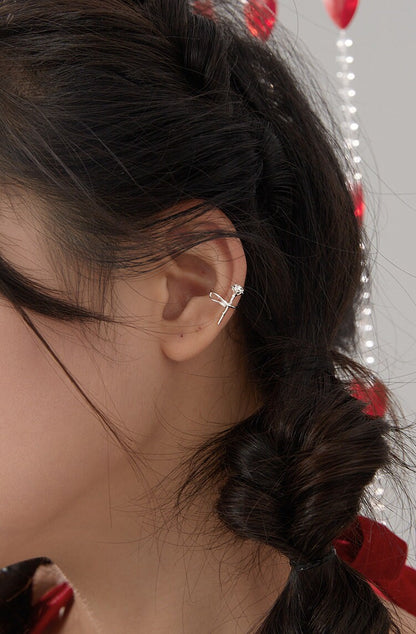 Boucles d'oreilles en argent sterling 925, clous d'oreilles floraux, boucles d'oreilles roses, cadeaux pour elle.