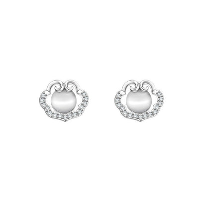 Boucles d'oreilles en argent sterling 925, clous d'oreilles en forme de serrure, boucles d'oreilles de mariage, clous d'opale