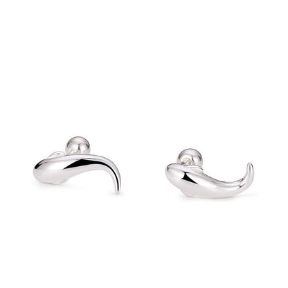 99.9% Sterling Silver ear stud, Whale earrings, Silver earrings, Creative Gifts.