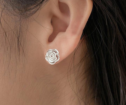 Boucles d’oreilles Silver Sterling 99,9%, clous d’oreilles floraux, boucles d’oreilles délicates, cadeaux pour elle.