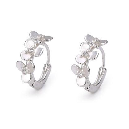 Boucles d’oreilles Silver Sterling 99,9%, clous d’oreilles floraux, boucles d’oreilles Zircon, cadeaux pour elle.