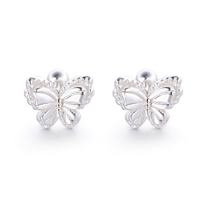 Sterling Silver 99.9% ear stud, Butterfly earrings, Silver earrings, Gifts for Her.