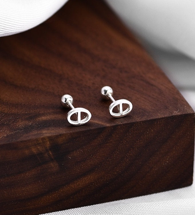 Silver Sterling 99.9% earrings, Simple earrings, Silver ear stud, Gifts for Her.
